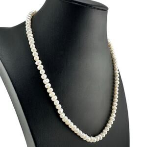 14K Freshwater Pearls Cultured 5mm Yellow Gold Classic Beaded 17" Necklace